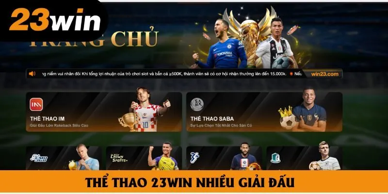 Thể thao 23win nhiều giải đấu